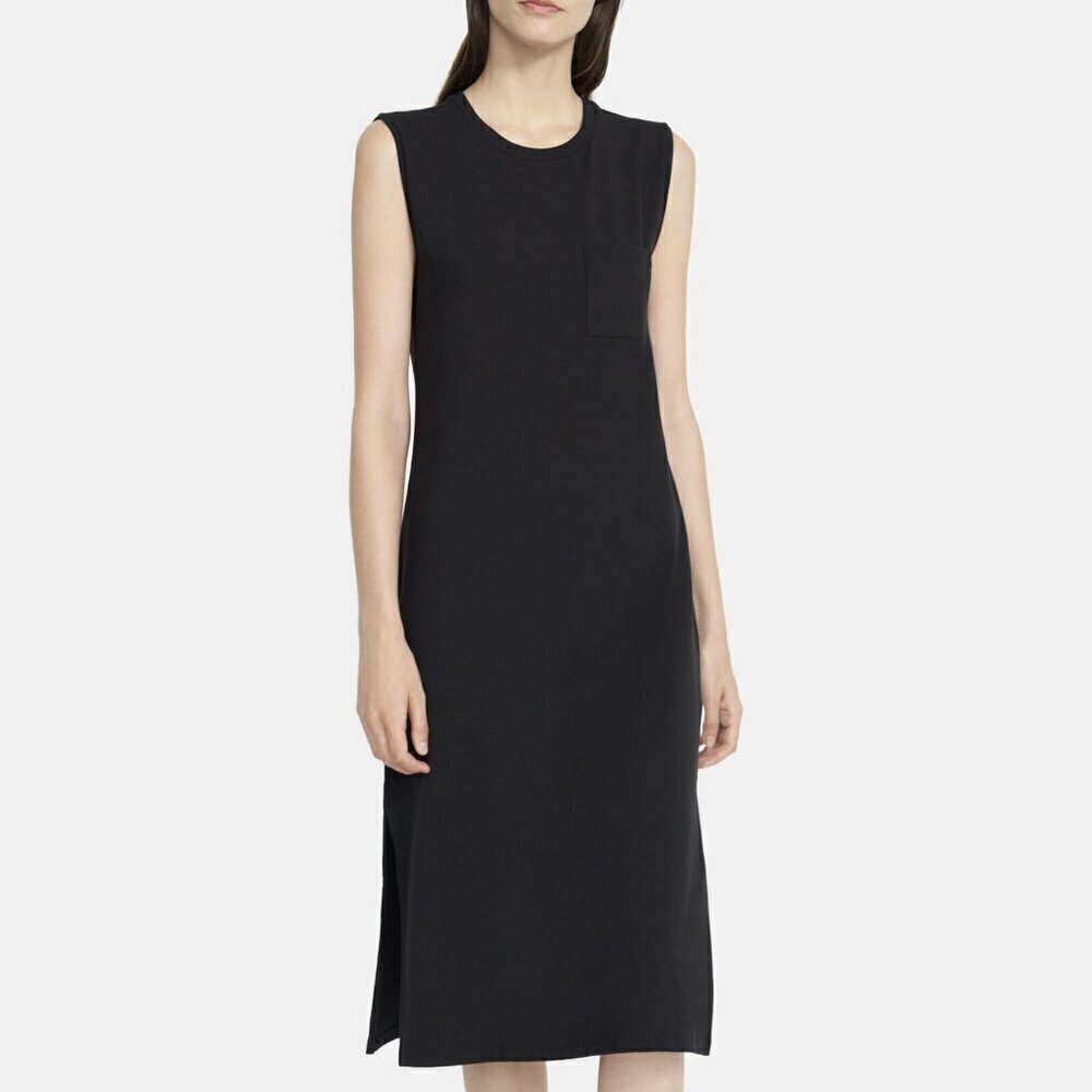 Theory Black Muscle Tee Dress in stretch cotton Size Medium - Picture 4 of 8
